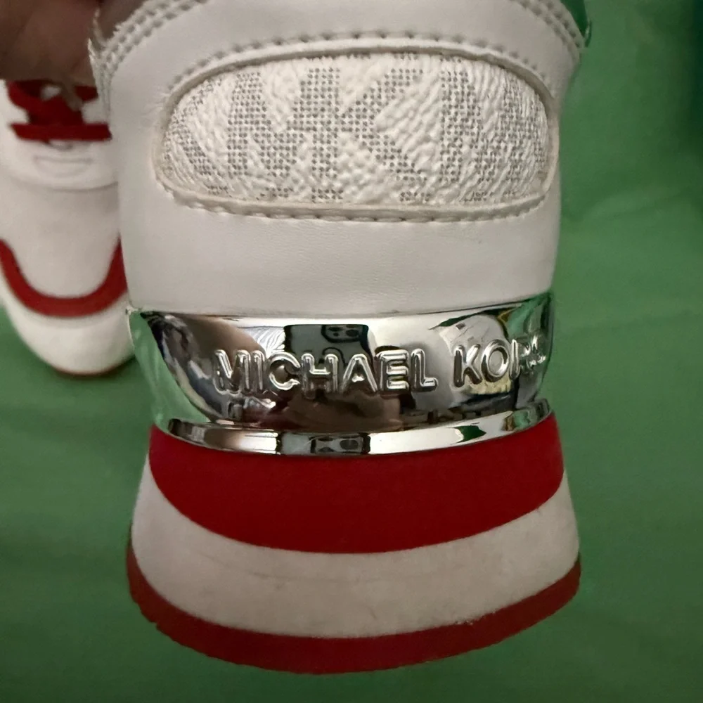 Michael Kors Red and White Women's Sneakers - Picture 4 of 7
